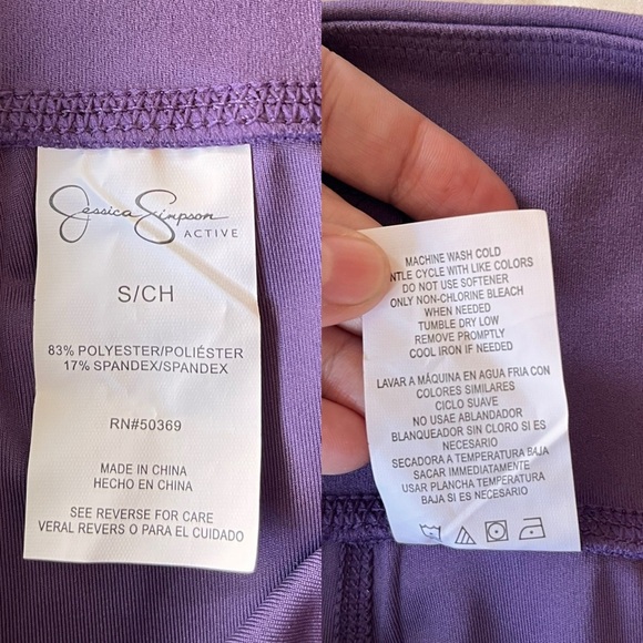 Jessica Simpson Active Purple High Waist Pocket Biker Shorts S - Picture 10 of 11
